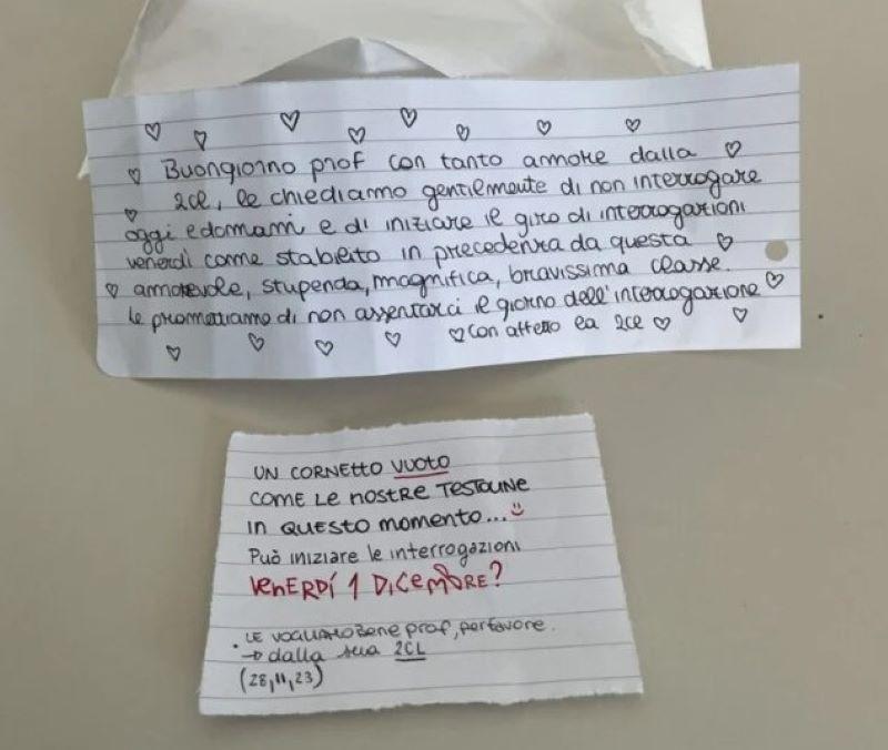 Les élèves donnent le petit-déjeuner à l'enseignante pour lui demander de reporter les questions