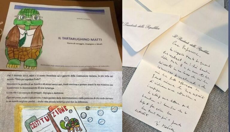 Dans le projet d'éducation civique, Mattarella devient la Petite Tortue Matti