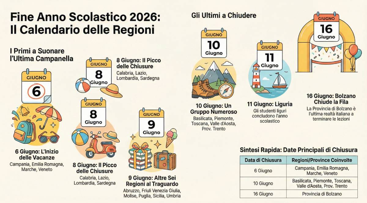 Infographie sur les dates de fin d'école